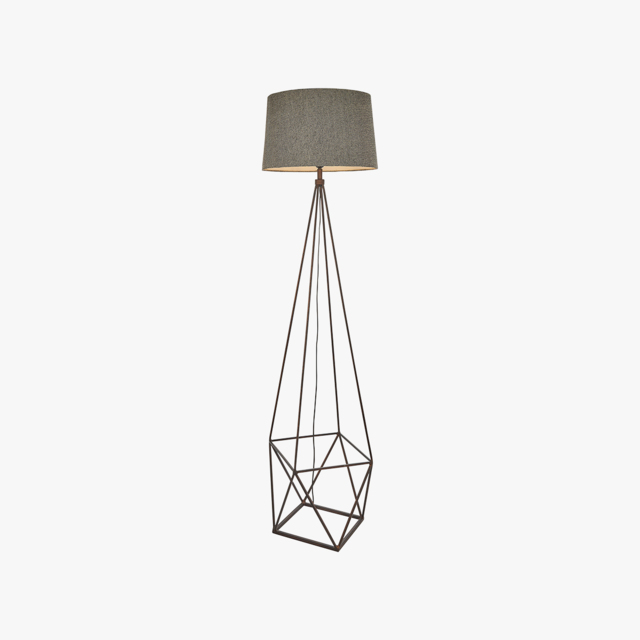 Jaxon Geometric Metal Floor Lamp in Brushed Bronze