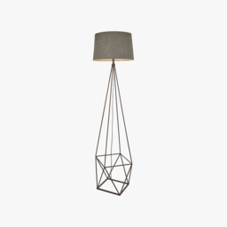 Jaxon Geometric Metal Floor Lamp in Brushed Bronze