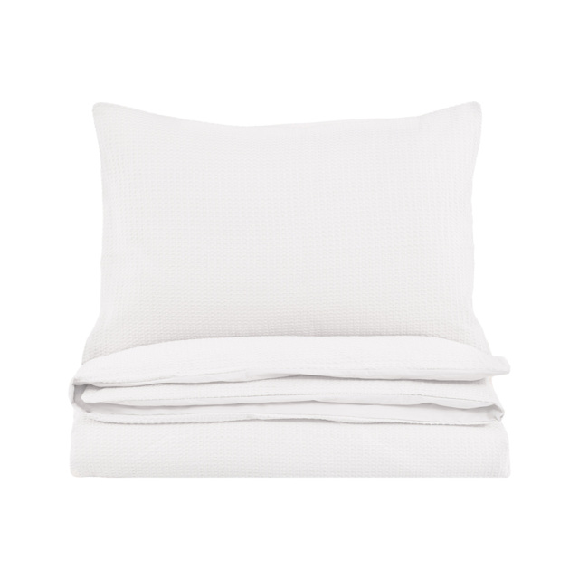Nella Textured Jacquard Quilt Cover Set in White, Single