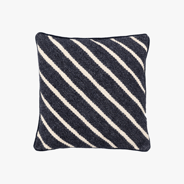 Strata Stripe Cushion in Ink