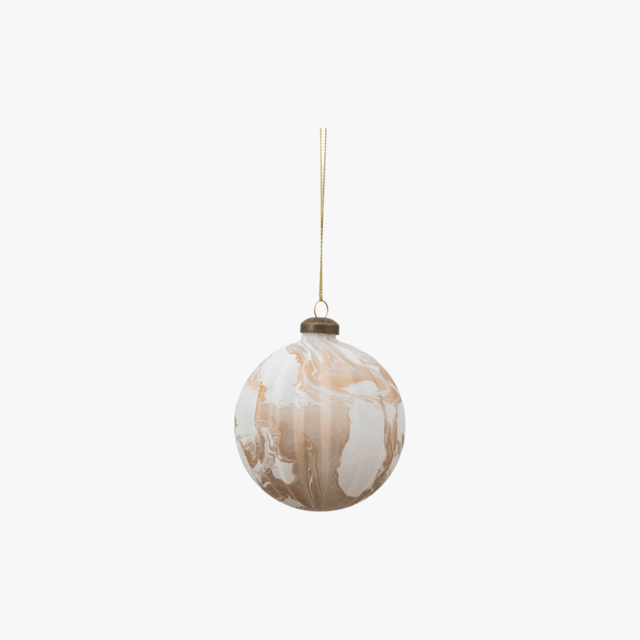 Swirly Marbled Bronze Bauble - Set of 3