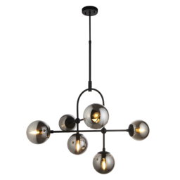 Luna Sphere Large Semi-Flush Light in Matt Black