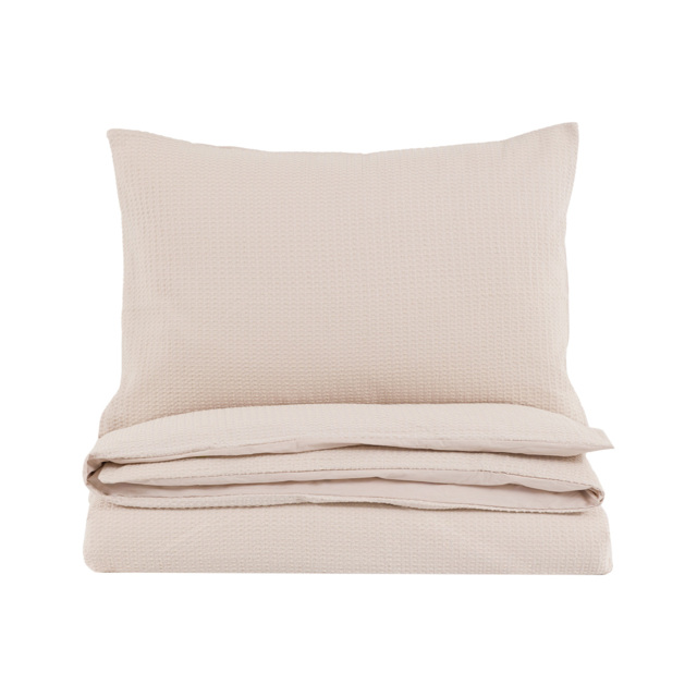 Nella Textured Jacquard Quilt Cover Set in Taupe, Super King