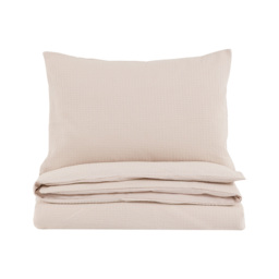 Nella Textured Jacquard Quilt Cover Set in Taupe, Super King