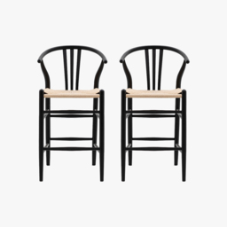 Maeve Bar Stool in Black - Set of 2