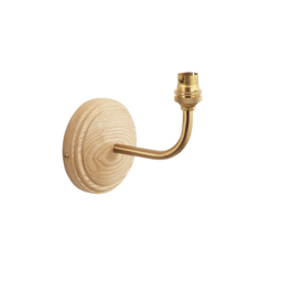 Timbal Arc Wall Fitting in Ash Wood and Brushed Aged Brass