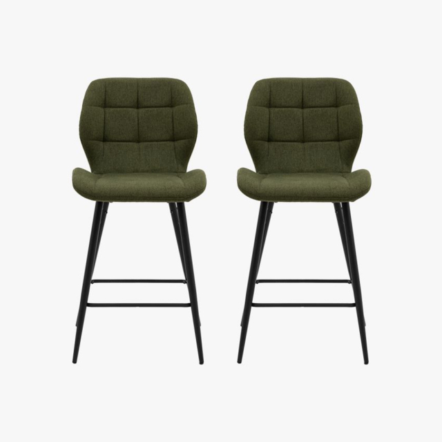 Hallen Stool in Bottle Green - Set of 2