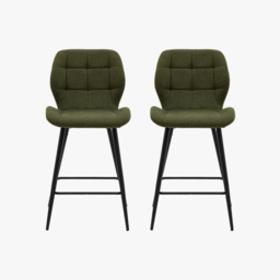 Hallen Stool in Bottle Green - Set of 2