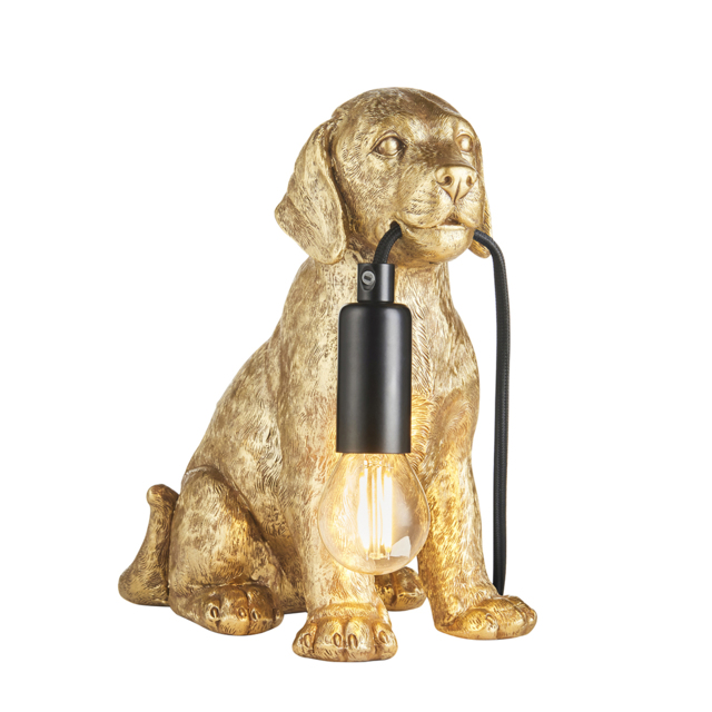 Chance Labrador Table Lamp in Gold