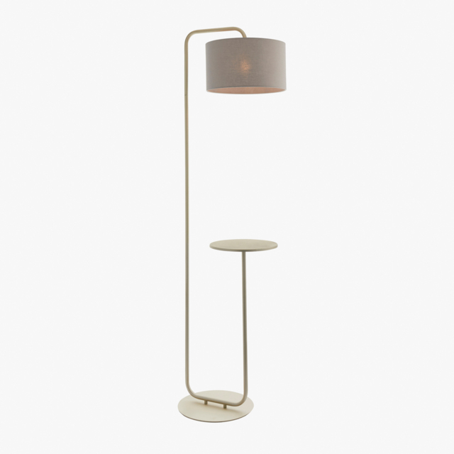 Harlee Champagne Standing Floor Lamp with Table