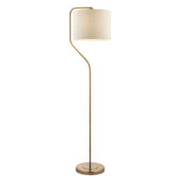 Quelle Floor Light in Brass With Linen Fabric Shade