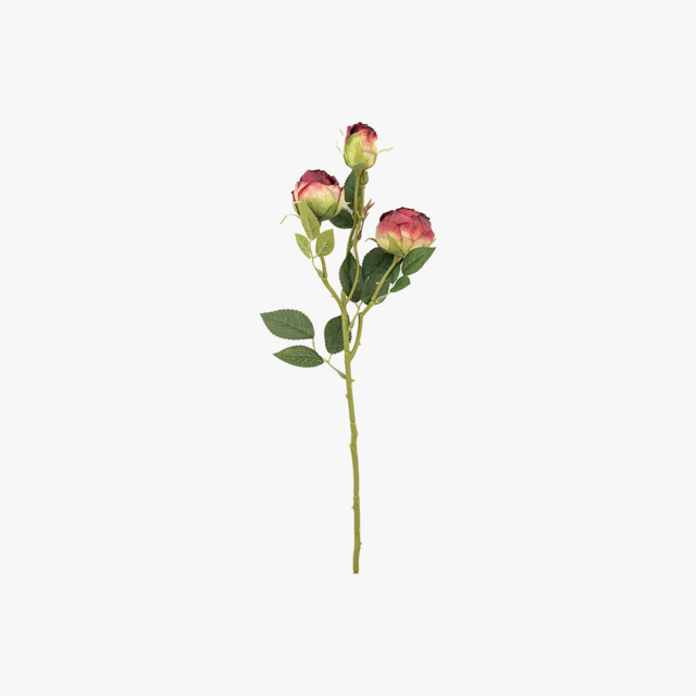 Faux Red Rose Stem, Set of 6
