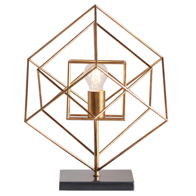 Sansa Geometric Table Lamp in Gold Leaf