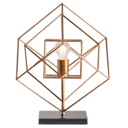 Sansa Geometric Table Lamp in Gold Leaf