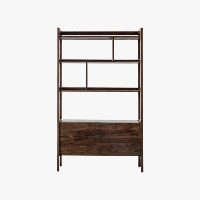 Palma Acacia and Marble Shelving Unit