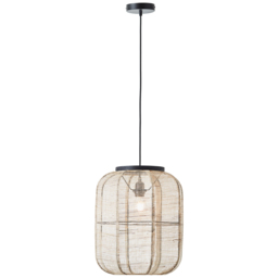Zuni Dark Plywood Oval Pendant in Matt Black