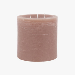 Country Pillar Candle in Rustic Taupe, Large