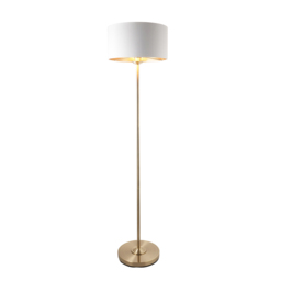 Manon Floor Light in Antique Brass With White Shade