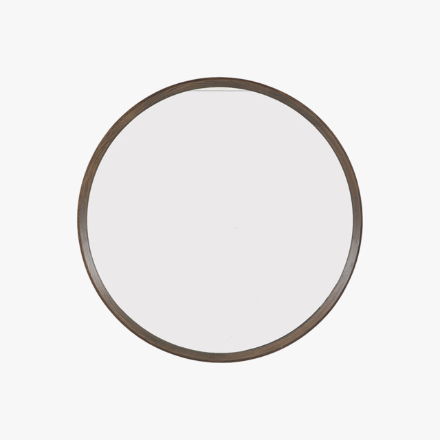 Bergen Round Mirror in Walnut, Large