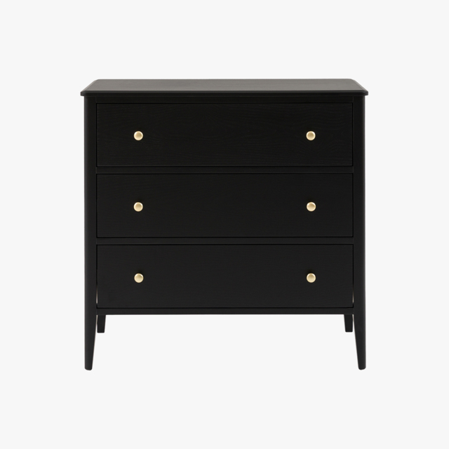Ardena 3 Drawer Chest of Drawers in Black