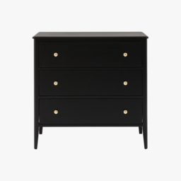 Ardena 3 Drawer Chest of Drawers in Black