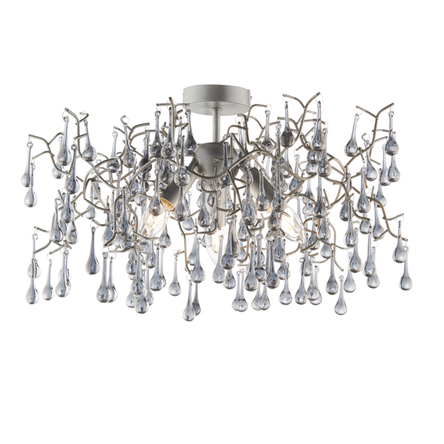 Ena Fixed Semi-Flush Ceiling Pendant in Silver