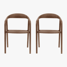 Menorca Walnut Dining Chair, Set of 2