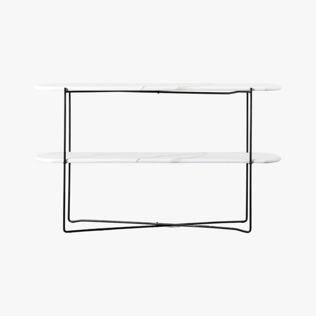 Serenity Console Table in White Faux Marble