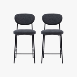 Kalmar Stool in Charcoal, Set of 2