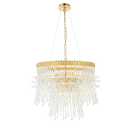 Marcia Glass Rod Pendant in Gold