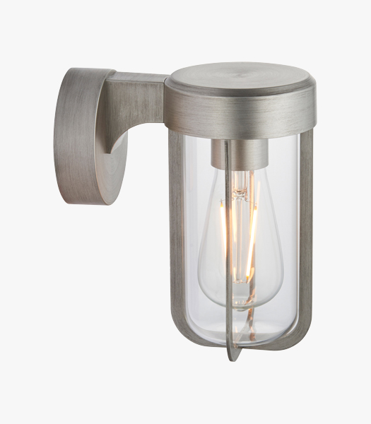 Wyatt Industrial Wall Lamp in Brushed Silver