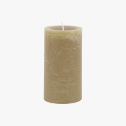 Country Pillar Candle in Rustic Olive, Small, Pack of 2