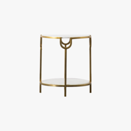 Harper Side Table in White Marble