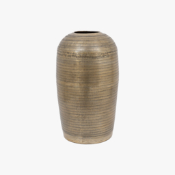 Kaia Hammered Metal Vase in Antique Brass, Large