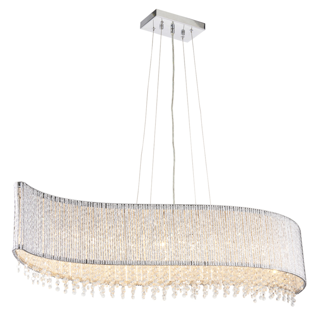 Galicia Clear Crystal Eight Light Pendant in Chrome
