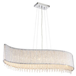 Galicia Clear Crystal Eight Light Pendant in Chrome