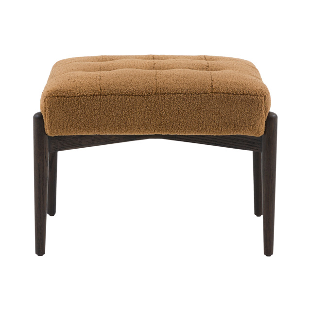 Brad Faux Sheepskin Footstool in Ochre
