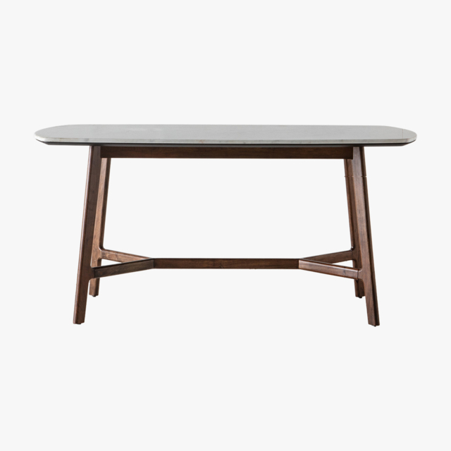 Palma Acacia and Marble Dining Table