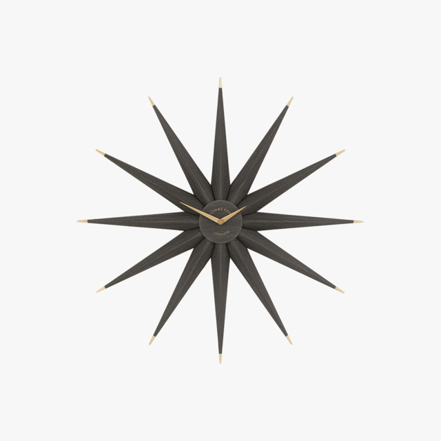 Stellar Star Clock in Warm Grey