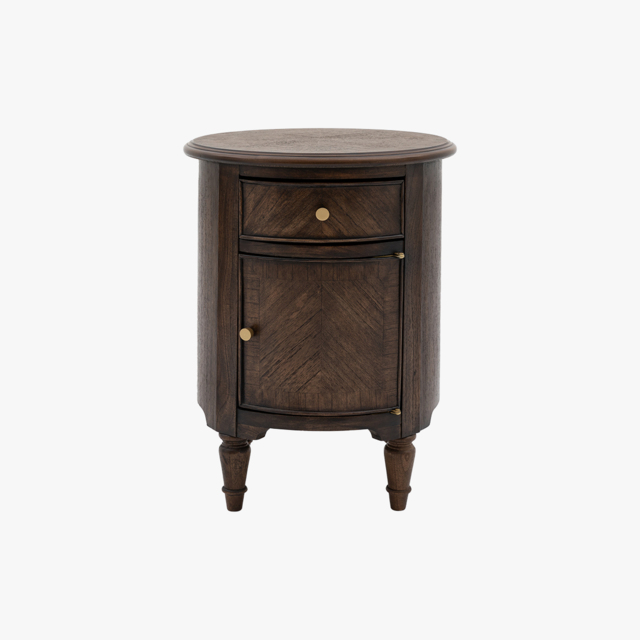 Chateau Drum Side Table in Coffee