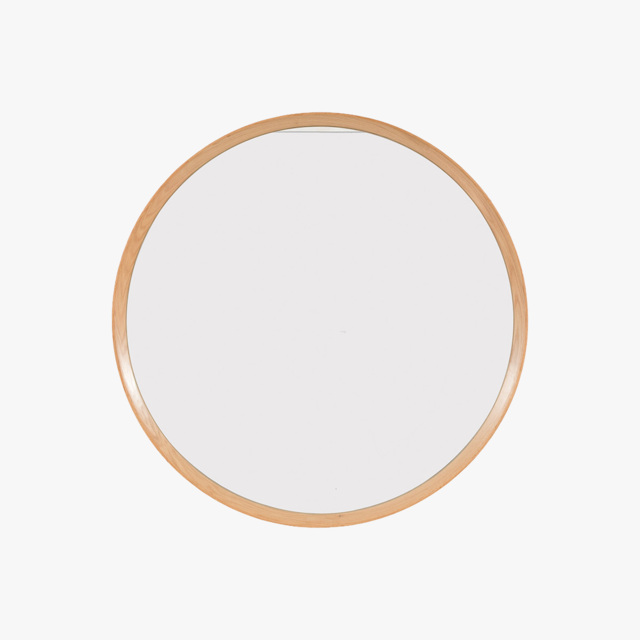 Laurel Round Mirror in Oak, Large