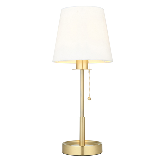 Chives Vintage White Table Light in Satin Brass