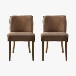 Ewan Leather Dining Chair, Pack of two