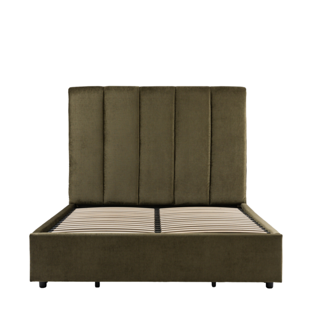 Dozer Ottoman King Bedstead in Green Velour