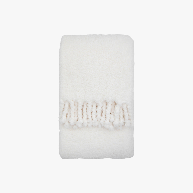 Plush Teddy Throw in Natural