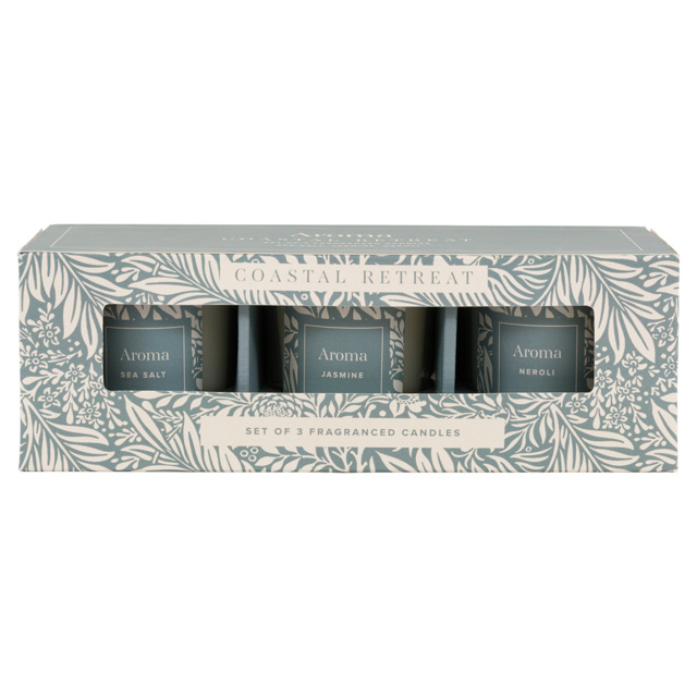 Aura Coastal Retreat Candles, Set of 3