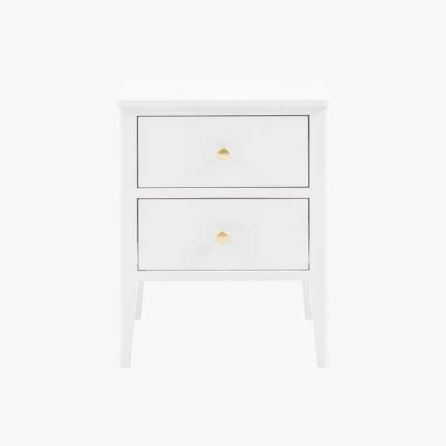 Ardena 2 Drawer Bedside Table in White
