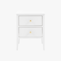 Ardena 2 Drawer Bedside Table in White