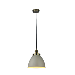 Fletcher Small Pendant in Taupe & Antique Brass