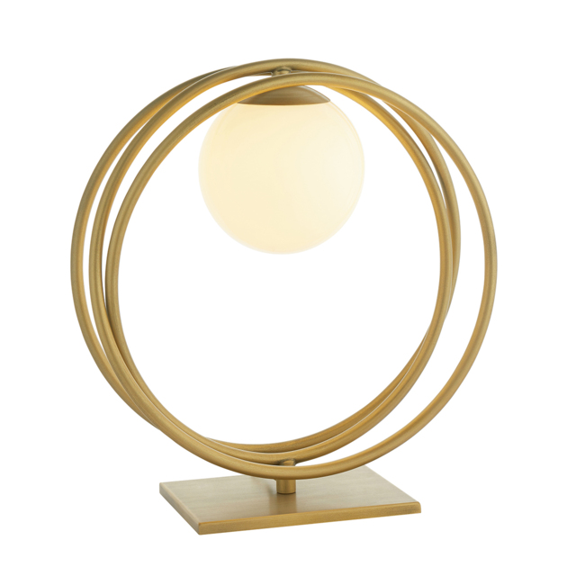 Katrina Opal Glass Hoop Table Lamp in Gold